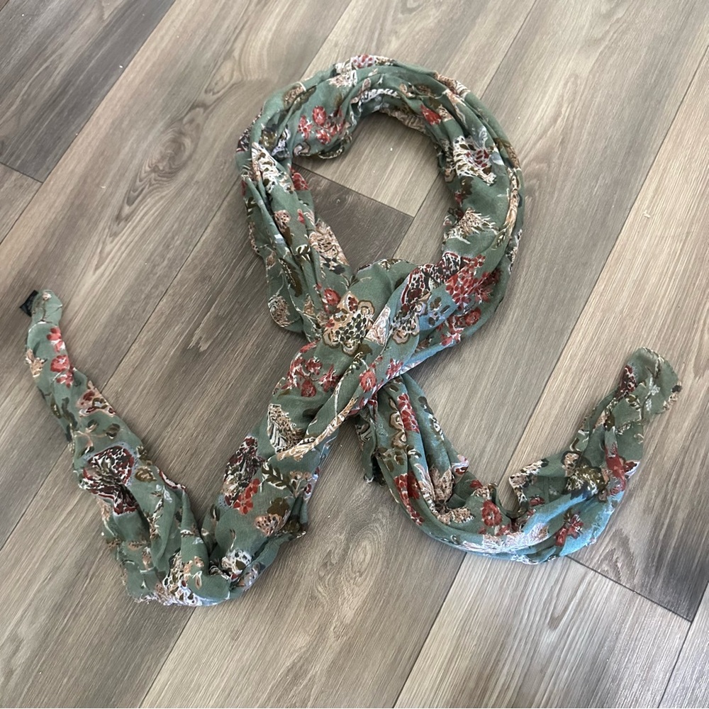 Sheer Floral Scarf